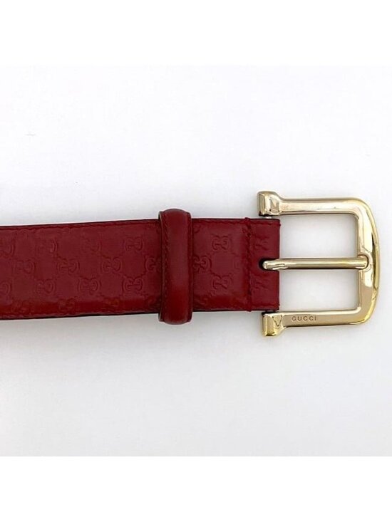 Gucci Belt Red Striped Waist 40 mm Leather